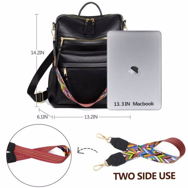 Women's PU Leather Black Backpack | VaquitaRepublic