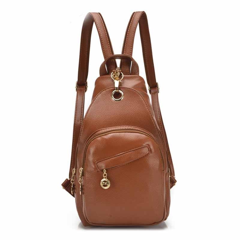 Multifunctional One-shoulder Messenger Chest Bag PU Leather Backpack Shoulder Bag | VaquitaRepublic