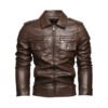 Lapel Fashion Casual Men's Clothing Leather Coat Motorcycle Jacket | VaquitaRepublic