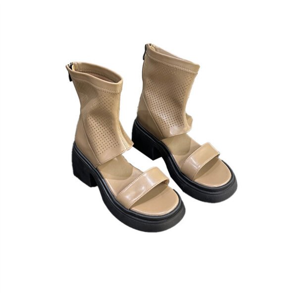 Women's Flip-toe Sandals British Style Retro Sandal Boots | VaquitaRepublic