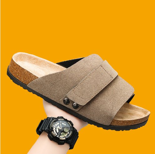 Double-breasted Cork Suede Sandals | VaquitaRepublic