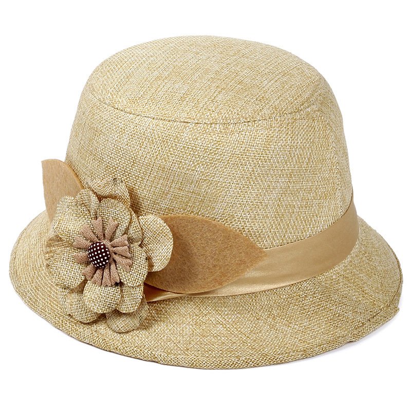 Middle-aged And Elderly Ladies Hats Hemp Bowl Hat | VaquitaRepublic