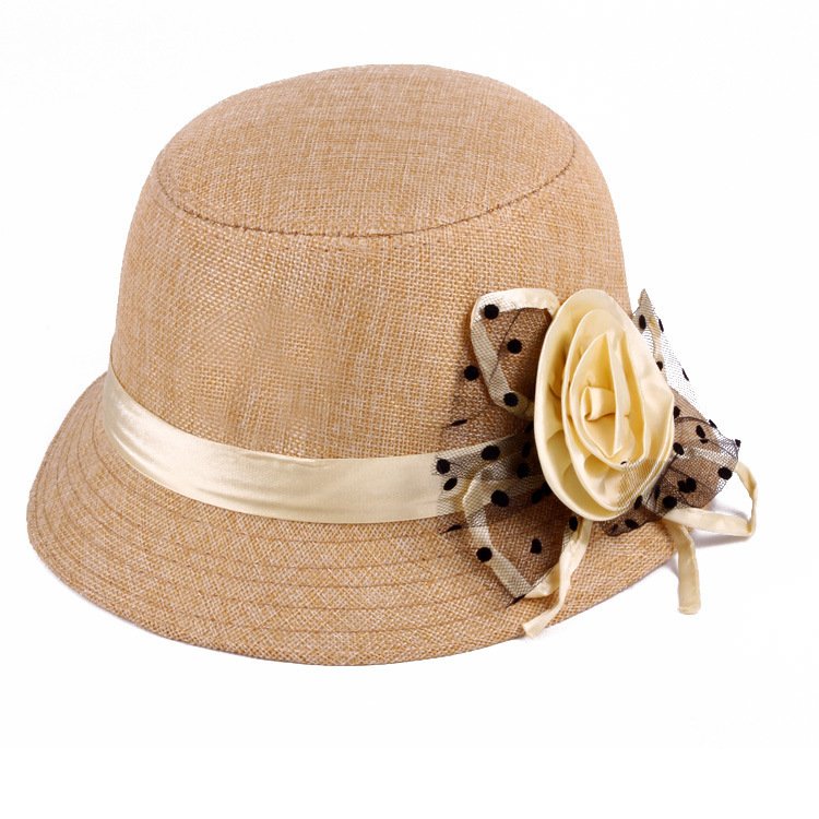 Middle-aged And Elderly Ladies Hats Hemp Bowl Hat | VaquitaRepublic