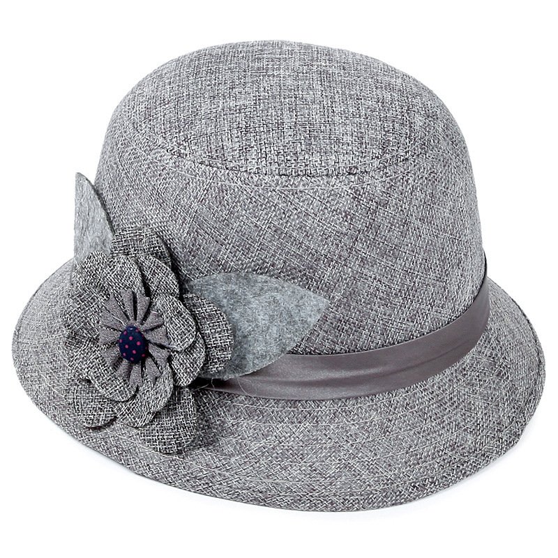 Middle-aged And Elderly Ladies Hats Hemp Bowl Hat | VaquitaRepublic