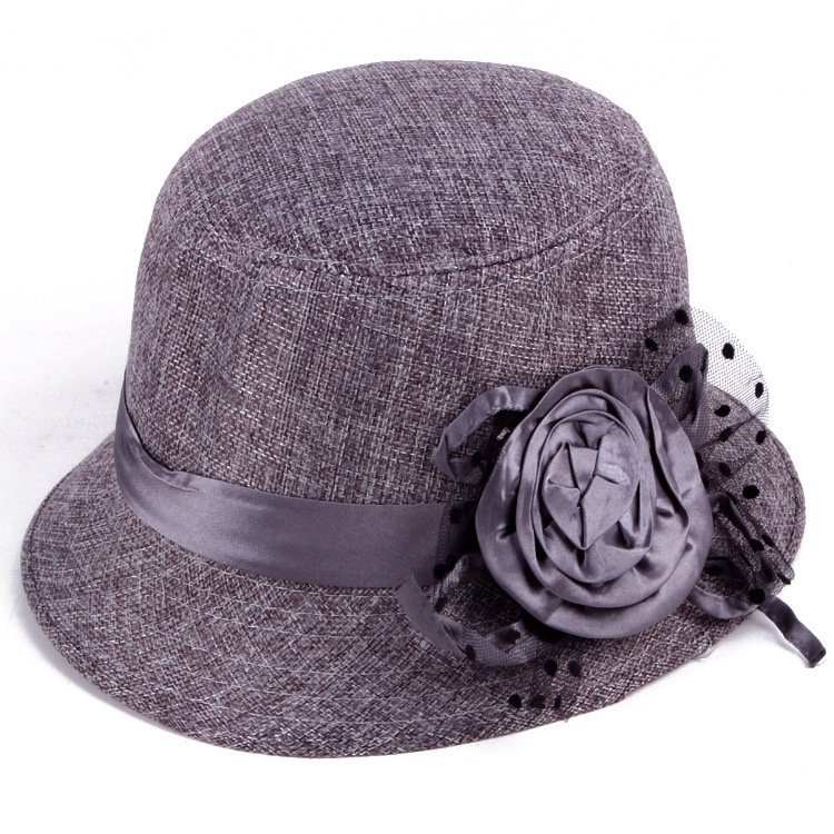 Middle-aged And Elderly Ladies Hats Hemp Bowl Hat | VaquitaRepublic