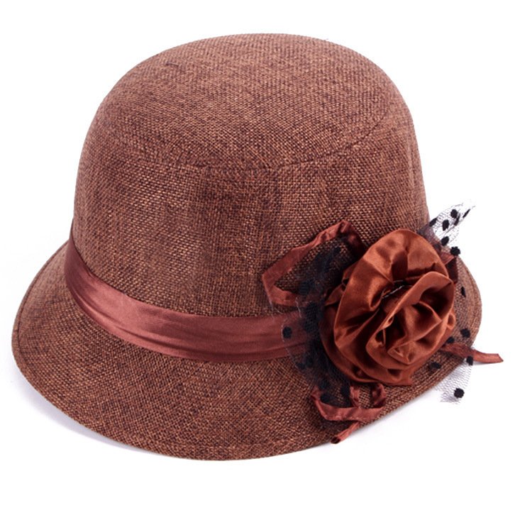Middle-aged And Elderly Ladies Hats Hemp Bowl Hat | VaquitaRepublic