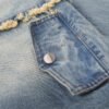 European And American Fashion Loose Contrast Color Lapels Washed And Worn Denim Jacket | VaquitaRepublic