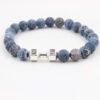 Weathered Agate Volcanic Frosted Beaded Dumbbell Bracelet | VaquitaRepublic