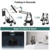 2 In 1 Folding Dog Stroller, Pet Folding Stroller, 4 Wheels Dog Cat Puppy Stroller W  Removable Travel Carrier For Small  Medium Pet | VaquitaRepublic