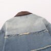 European And American Fashion Loose Contrast Color Lapels Washed And Worn Denim Jacket | VaquitaRepublic