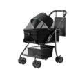 2 In 1 Folding Dog Stroller, Pet Folding Stroller, 4 Wheels Dog Cat Puppy Stroller W  Removable Travel Carrier For Small  Medium Pet | VaquitaRepublic