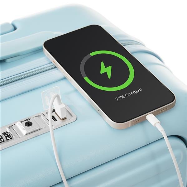 Front Opening 20 Inch Carry On Luggage With Expandable Travel Bag Set | VaquitaRepublic