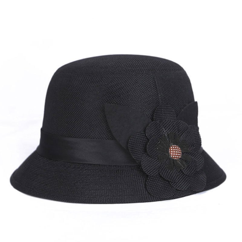 Middle-aged And Elderly Ladies Hats Hemp Bowl Hat | VaquitaRepublic