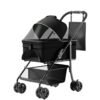 2 In 1 Folding Dog Stroller, Pet Folding Stroller, 4 Wheels Dog Cat Puppy Stroller W  Removable Travel Carrier For Small  Medium Pet | VaquitaRepublic