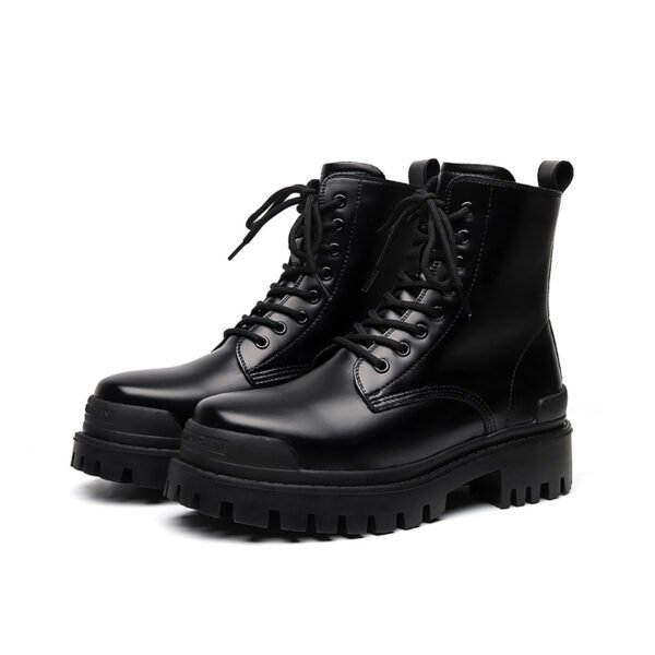 Youth High-top Round Head Mid-calf Thick Bottom Mid Heel Martin Boots | VaquitaRepublic