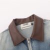 European And American Fashion Loose Contrast Color Lapels Washed And Worn Denim Jacket | VaquitaRepublic