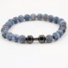 Weathered Agate Volcanic Frosted Beaded Dumbbell Bracelet | VaquitaRepublic