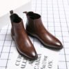 Fleece Leather Men's Fashion Trend Slip-on Ankle Boots | VaquitaRepublic